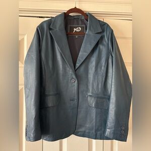 Women's Blue Leather Jacket